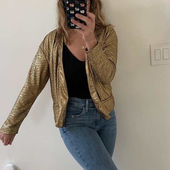 H&M Women’s Gold Cropped Jacket - Picture 3 of 8